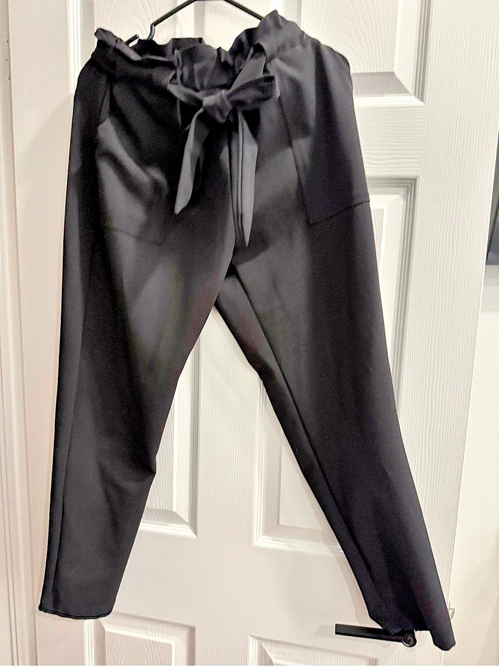 Black Tie-Waist Trousers